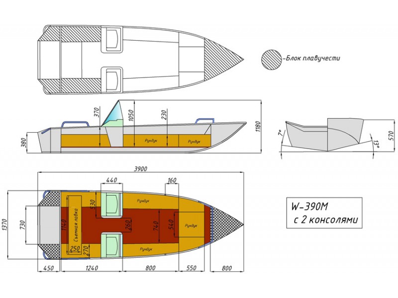 Wyatboat 390 М с 2 консолями